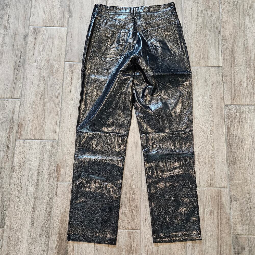 Abercrombie & Fitch The‎ 90’s Straight Ultra High Rise Vegan Leather Pants 30/10 - Picture 6 of 9